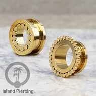 Gold stainless steel tunnel Piercing earrings suitable for body jewelry