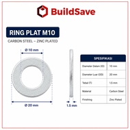 WHITE ZINC PLATED M10 PLATERing, ZP M10 PLATE WASHER