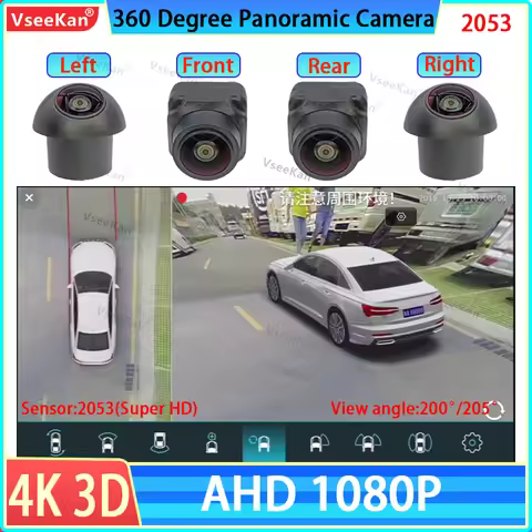 8K AHD1080P 720P 3D 360 Camera Panoramic Surround View Right+Left+Front+Rear View Camera for Android