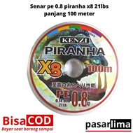 Pe piranha x8 0.8 21lbs fishing line 100 meters long