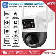 YOOSEE Y8 dual lens CCTV Camera 4MP Outdoor Waterproof cctv Ai Human Detection Night Vision Auto Tracking Wireless Wifi PTZ control cctv camera