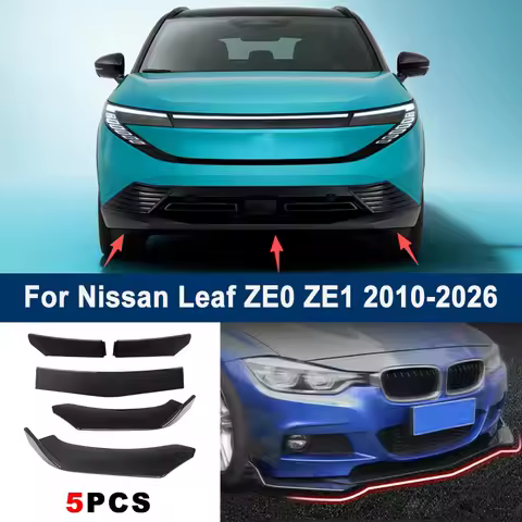 For Nissan Leaf ZE0 ZE1 2010-2026 model, adjustable 5PCS front bumper lip spoiler protection decorat