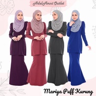 Baju Kurung Raya Puff Mariya Sedondon Dewasa Plus size BF Friendly - Purple/Royal Red/Royal Blue/Dar