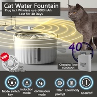 NEW😻2L Automatic Cat Water Fountain 5000mAh Wireless Pet Water Dispenser Water Feeder For Cat Dog Dr
