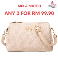 [ANY 2 AT RM99.90] Strawberry Queen Women Mimi Sling Bag Shoulder Bag (Rattan CB, Beige)