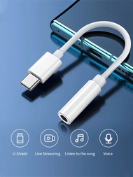 Usb Type-c 轉 3.5mm 女式耳機轉接器,usb-c 轉套音頻轉接線,usb C 雄性轉 3.5mm 女式耳機接口可與所有 Type-c 設備配合使用： Galaxys23 S23+ S23 Ultra,s22 S22+ S22 Ultra,s21 S21+ S21 Ultra,s20 Ultra S20 Z Flip S20+ S10 S9 S8 Plus,pixel 5 4 3 2 Xl,相容於 Iphone 15 Plus Iphone15 Pro Max,ipad Pro 2020/2018 等設備。