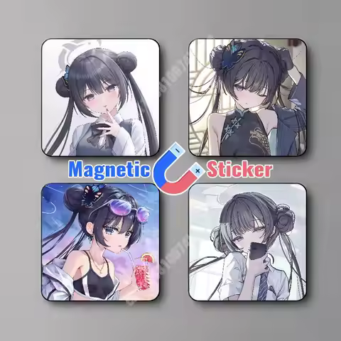 Blue Archive Ryuuge Kisaki Magnetic Sticker Removable Fridge Decal for Metal Surfaces Magnet Label