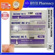 BENZAC AC 5% (WATER BASE GEL) 15G OR 60G / 2.5% 60G Benzoyl Peroxide for pimple/acne/ krim jerawat