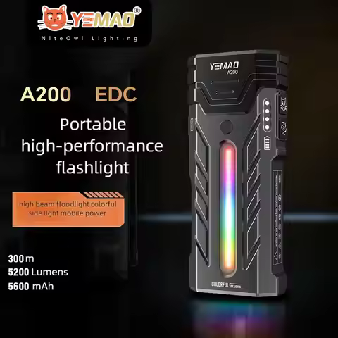 YM-A200M 5200LM Portable High-performance LED Handheld Flashlight With Magnetic/Clip Torch Perfect F