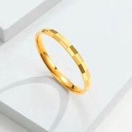 OYJR แหวนสแตนเลส แหวนไม้ไผ่แฟชั่นเรียบๆสำหรับผู้หญิง ไม่ลอก