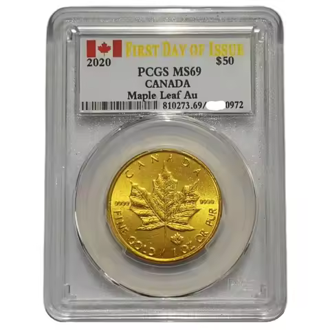 2020 Canada $50 Coin - 24k Gold Plated Tungsten Coins - High Quality Sealed Collection Coin - No Mag