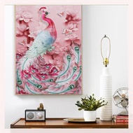 Diy Lukisan Diamond 5d Dengan Gambar Burung Merak Warna Pink Untuk