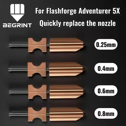Upgraded AD5X nozzle Hardened Steel Hotend Nozzles 0.25/0.4/0.6/0.8mm High Flow Quick-Detachable noz