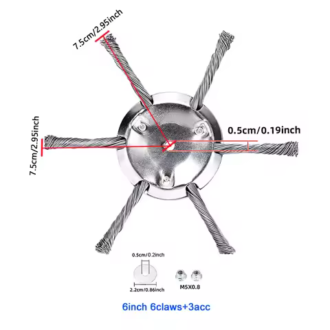 6-Claw/3-Claw Trimming Head with Mounting Hole M5.5Mm/0.22Inch, Includes 3 Accessories, Lithium Batt