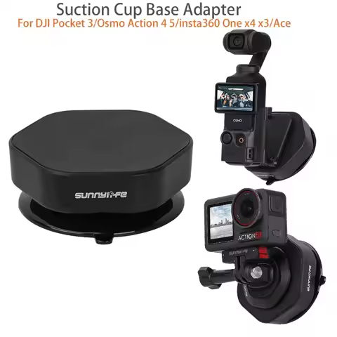 Universal Suction Cup Adapter Base Mount For DJI Osmo Pocket 3/GoPro 13/Insta360 Ace Pro 2/X4/Osmo A