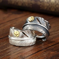 Silver Password Feather Ring S925 Silver Takahashi Goro Couple Ring Live goros Handmade Ring Men Wom