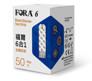福爾 - Fora 6 血糖試紙 每盒50張 糖值超標 需配合FORA6 六合一 藍牙血糖機使用 尿糖試紙血糖紙