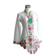 PUTIH KATUN Elisa White 5-color Embroidered Cotton Kebaya BW Size S, M, L, XL, 2L, 3L, 4L, 5L 715w