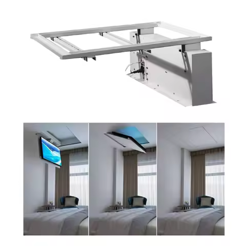 Motorized TV Ceiling Lift for 65 Inch TV Flip down 90° Hidden in Ceiling Mezzanine with Remote Contr