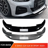 For BMW 4 Series G24 G26 M Sport 2020-2024 Front Bumpers Spoiler Splitter Lip Accessories Gloss Blac