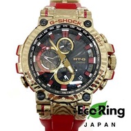 △ G-SHOCK MT-G Limited Edition Black Dial Gold Stainless Steel Red Resin Strap Tough Solar Watch 黑色錶面金色不銹鋼紅色樹脂錶帶太陽能手錶 MTG-B1000CX-4A - 247001178