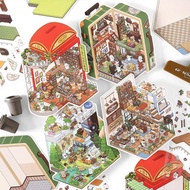 Mr.Paper 3D Stickers Miniature Ready Stock Cute cartoon animal amusement park tree house garden Dess
