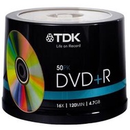 TDK 16X 12 MIN 4.7G Spindle Gold DVD+R 金片/ 空白光碟片 布丁筒裝50入