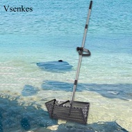 Vsenkes Deep Spade Sand Sifter Cat Litter Shovel Telescopic Metal Scooper for Litter Box and Beach U