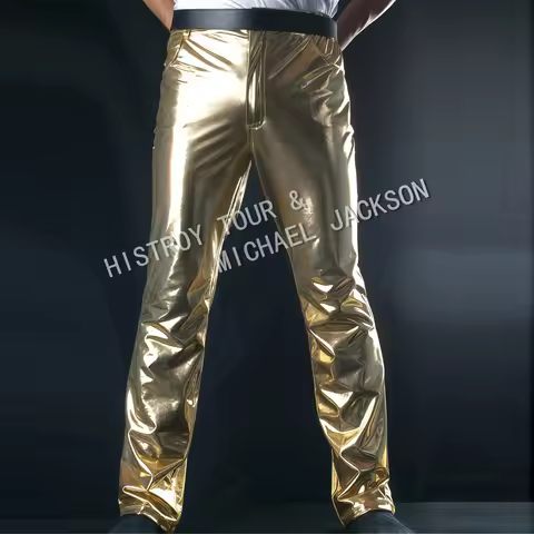 Cosplay Michael Jackson History BAD Classic Golden Pants Trousers for Adults Kids