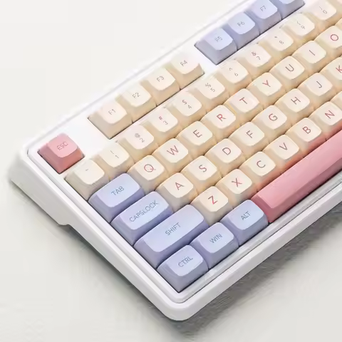 132 Keys Marshmallow XDA Keycaps For Mechanical Keyboard Dye Sublimation PBT Keycap Pink Purple Yell