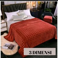 Selimut Premium Polos Motif Salur Ukuran Jumbo Dewasa dan anak Tebal lembut anti rontok anti luntur