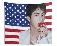 BTS Jin Flag Banner Jin Bts Kpop American Flag Tapestry Kim SeokJin BTS Kpop Merch Decor Gift  Kpop 