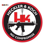 Sticker heckler n koch no compromise logo rounded sticker