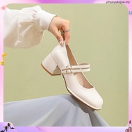 Fashion INS Style Soft Leather 1.97 Inches Square Head Mary Jane High Heels (Size 35-42)
