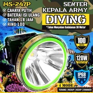Senter Kepala Selam Loreng Mitsuyama 120w MS-247P / Senter Selam Headlamp Super Bright Cahaya Putih