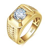 LOIPURI 2CT Moissanite Ring Mens Wedding Band, 14K/White Gold Plated 925 Sterling Silver Engagement