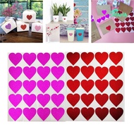 Omaha 40pcs Stiker Hari Kasih Sayang Bentuk Perekat Bubuk Mengkilap Gr