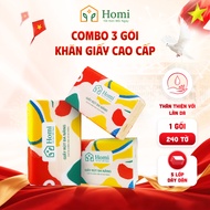 [COMBO 3 PACK 240 SHEETS] 3 Packs of HOMI Premium Tissue 240 Sheets 5 Layers Soft and Smooth, Safe f