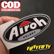 Stiker Print Cut AIROH HELMET Stiker Printing Laminasi Glossy Stiker Motor Mobil Helm Sudah Membentu