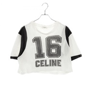 【二手】Celine CELINE Cut and Sew Top，16碼，CELINE印花，短款網眼棉質T卹，女款，二手 B
