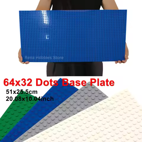 3PCS 32x64 Dots Baseplate DIY Assembled Small Building Blocks Classic Bricks Base Plate for MOC City