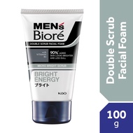 BIORE MEN'S Double Scrub Bright Energy Facial Foam Face Wash 100g