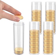 5 Pieces Half-Dollar Coin Storage Tubes Clear Plastic Coin Tubes Nickel Coin Tubes Coin Holders for 