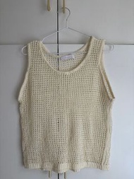 韓國針織鏤空背心外搭上衣