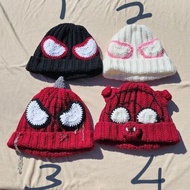 HANDMADE SPIDERMAN BONET DRAWSTRING BEANIE HAT/SPIDERMAN HAT/MARVEL HAT/CUTE BEANIE/SPLAY SPIDERMAN/