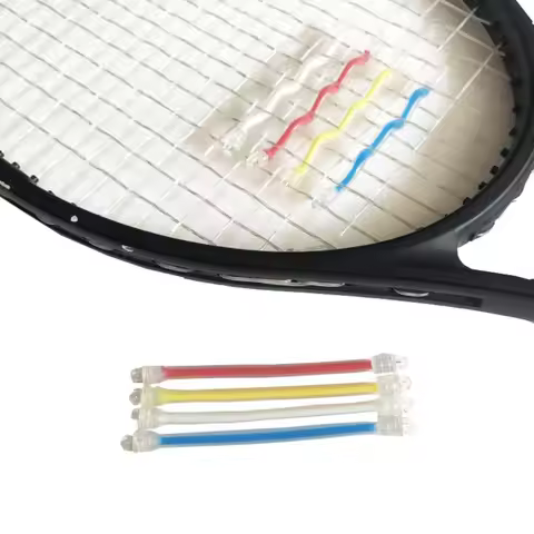 4Pcs Tennis badminton racket shock absorber transparent silicone strip double hook external shock ab