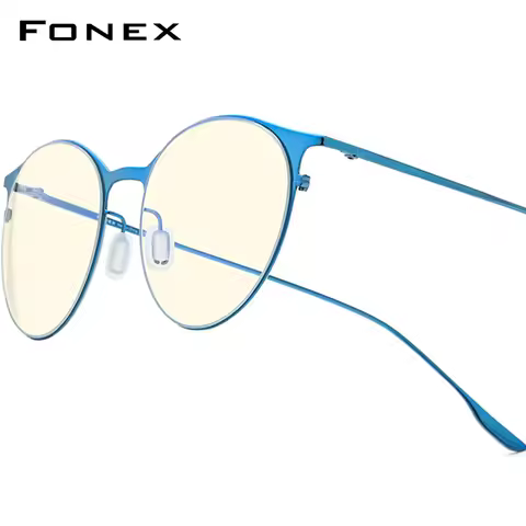 FONEX Anti Blue Light Blocking Glasses Women Brand Design Vintage Round Antiblue Computer Eyeglasses