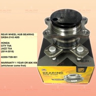 X-SERIES GKBA-3143 HONDA CITY T9A GM6, JAZZ T5A GK5 REAR WHEEL HUB BEARING GAIDO ABS. 42200-T5B-951