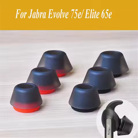 6pcs Ear Buds Tips Gels for Jabra Evolve 75e Elite 65e In-Ear Earphone Earbuds Tips Cover Earcaps Ea