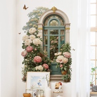 [48H Shipping] Plant and flower landscape fake window wall stickers for living room and bedroom back